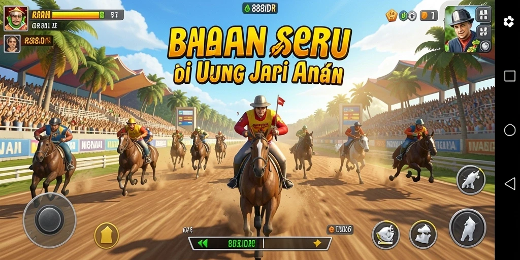 Screenshot 888IDR yang menampilkan aksi balapan seru dan grafis menawan.