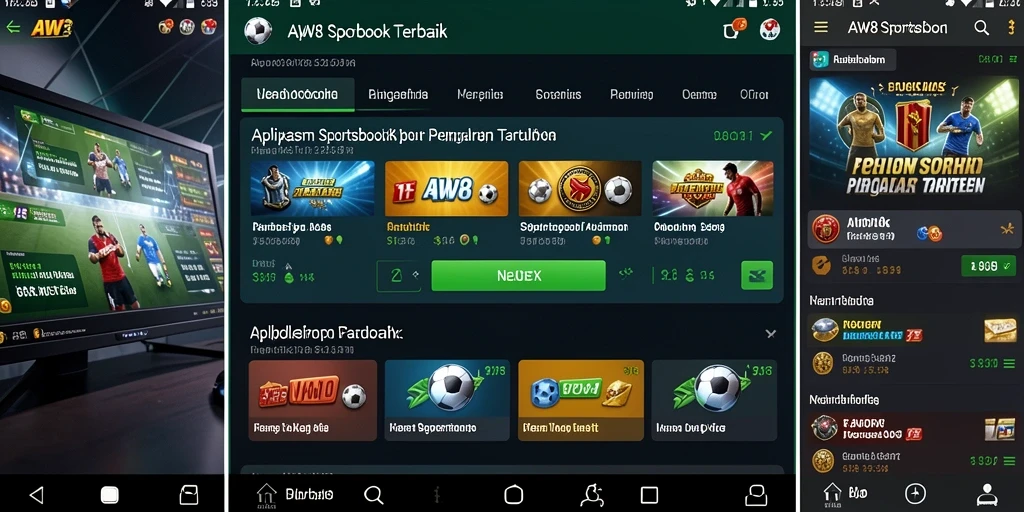 Tampilan gameplay Sportsbook di aplikasi AW8 yang memikat.