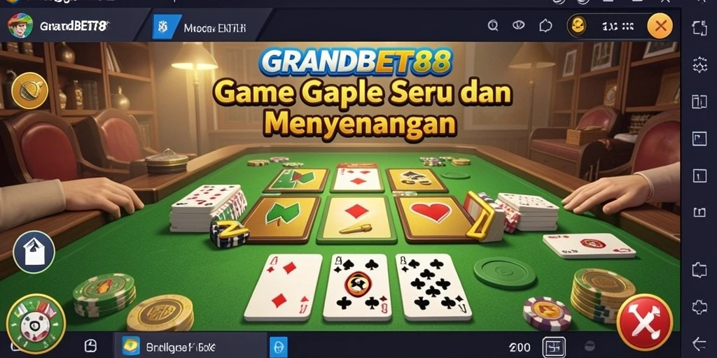 Tampilan gameplay menarik dari GRANDBET88 yang menampilkan suasana Gaple.