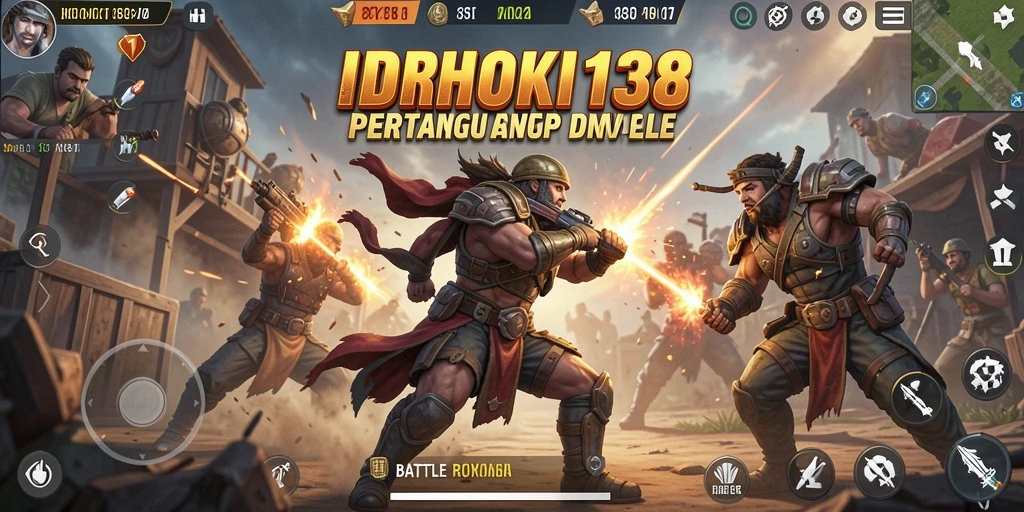 Tampilan aksi intens dalam permainan Battle Royale IDRHOKI138.