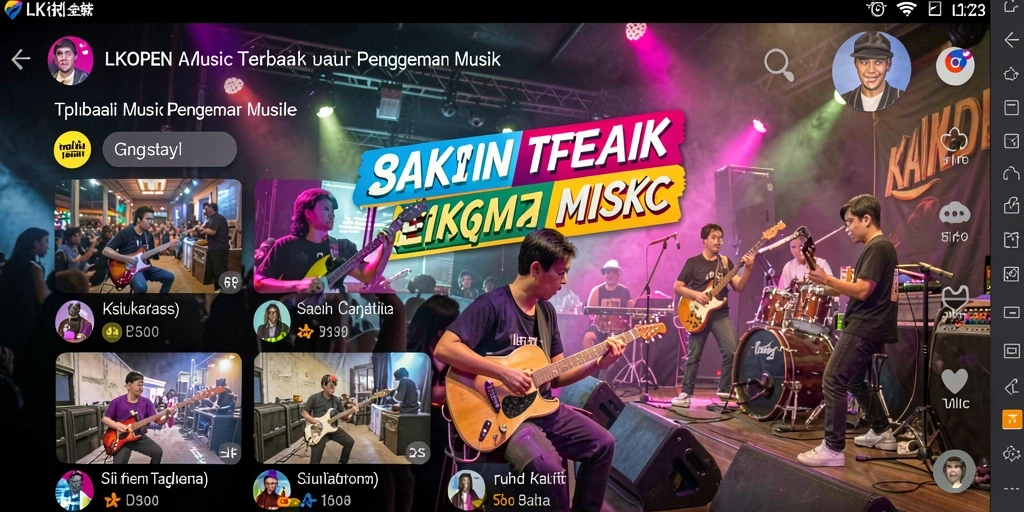 Tampilan gameplay LKOPEN dengan berbagai fitur musik menarik.