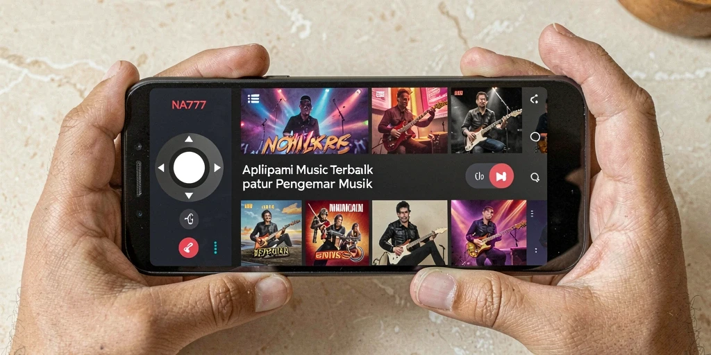Tampilan gameplay seru NA777 dengan berbagai genre musik.