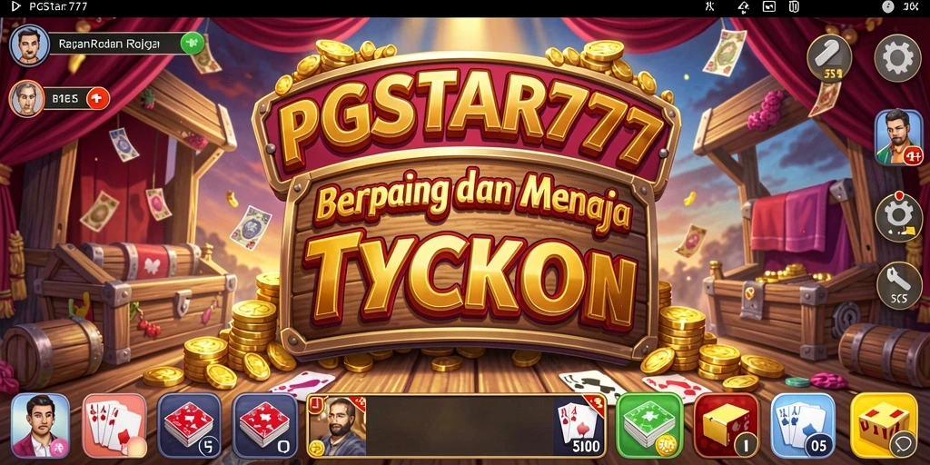 Screenshot utama PGSTAR777 menampilkan aksi seru dalam membangun kerajaan bisnis.