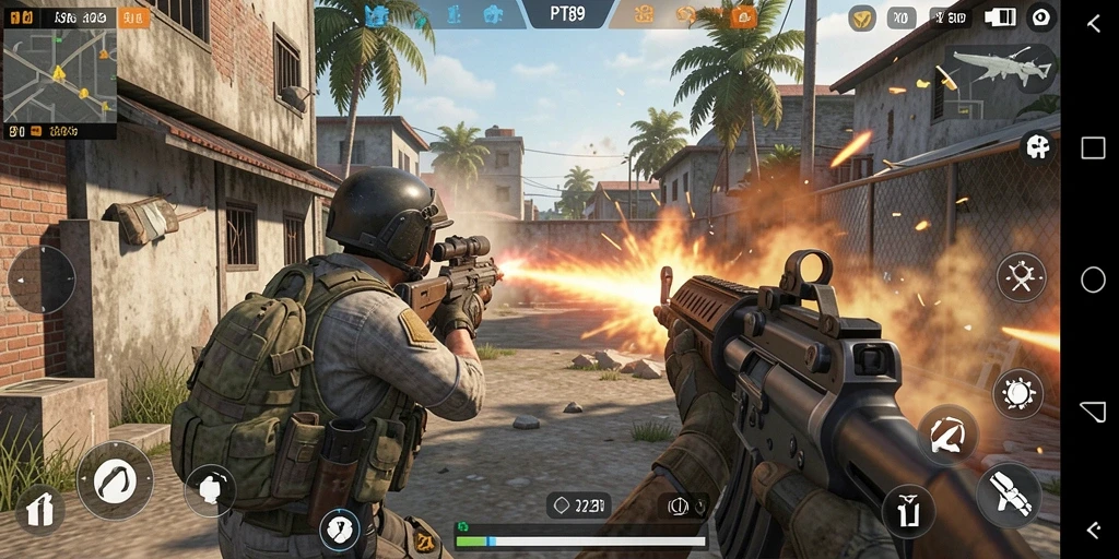 Tangkapan layar menunjukkan aksi seru dalam gameplay TPS.