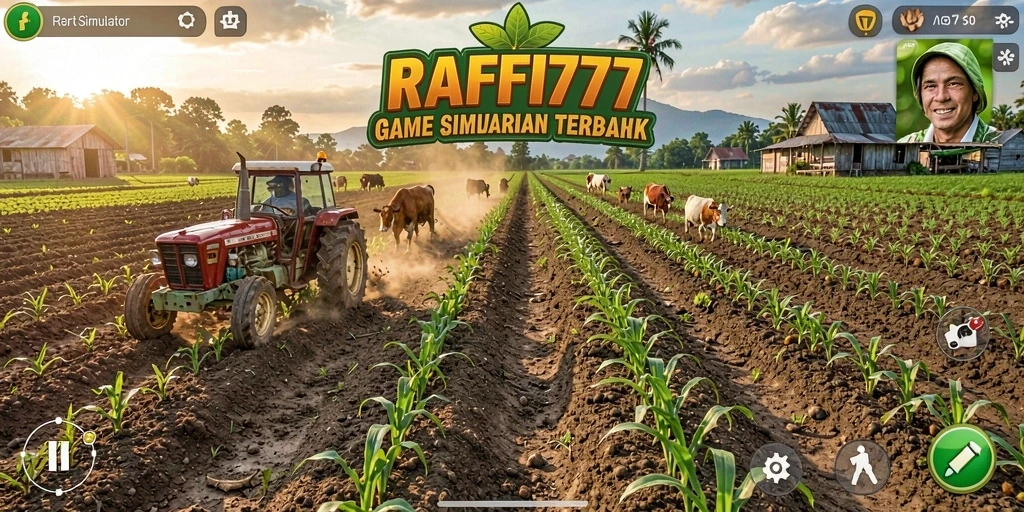 Screenshot gameplay RAFFI777 menampilkan aktivitas bertani yang menarik.