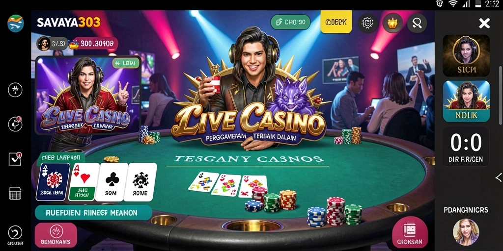 Tampilan menarik dari gameplay Live Casino SAVAYA303 yang membawa pengalaman kasino nyata.