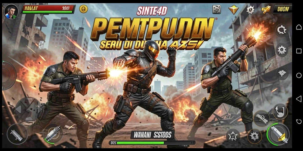 Tangkapan layar gameplay SINTE4D yang menampilkan aksi mendebarkan.
