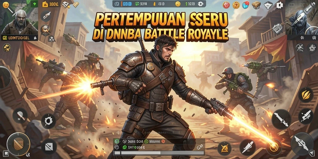 Screenshot gameplay UDINTOGEL yang menampilkan aksi pertempuran Battle Royale.