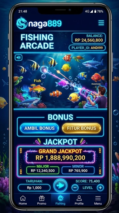 Tampilan beranda aplikasi naga889 yang menarik.